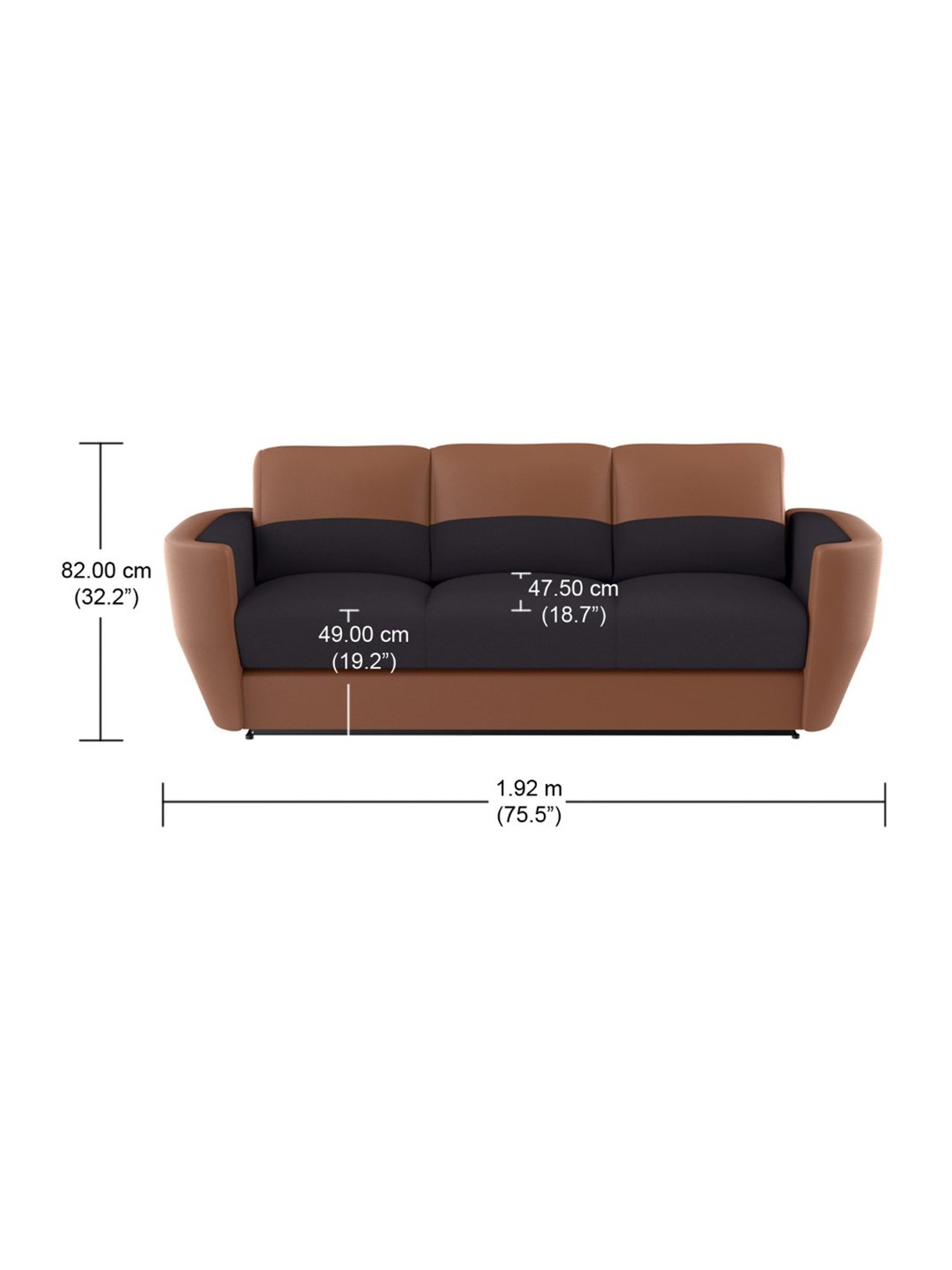 Godrej Interio Collet V2 Brown Pinewood 3 Seater Sofa
