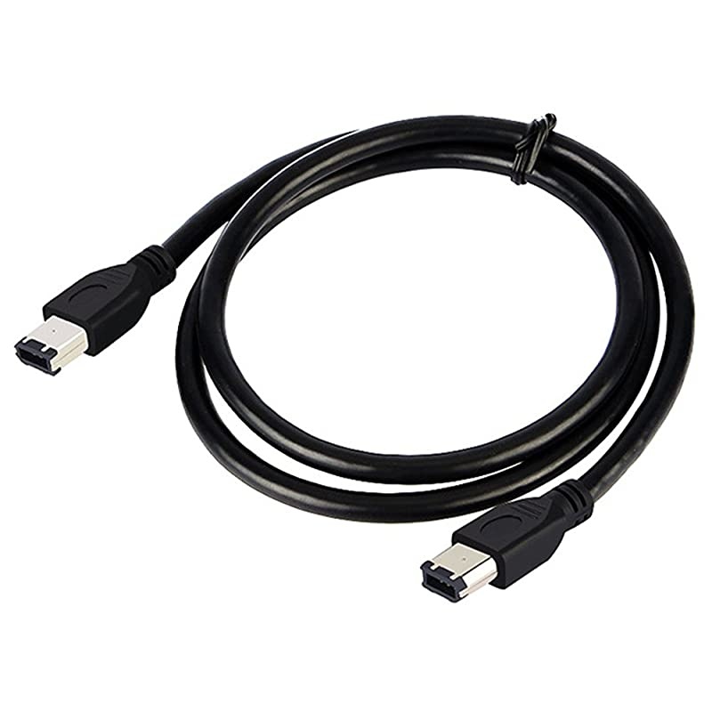 5FT 6 Pin to 6 Pin Firewire DV iLink Male to Male IEEE 1394 Cable(Black)