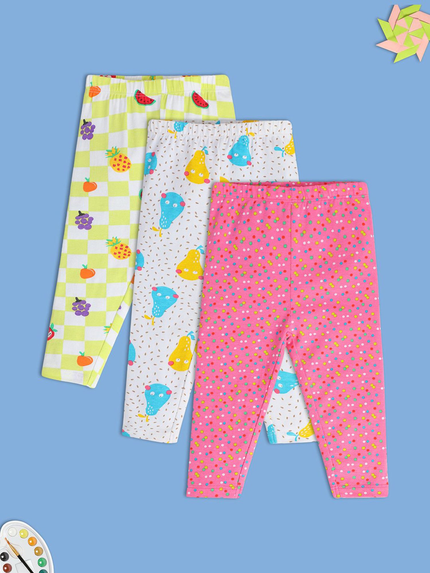 Nino Bambino Kids Multicolor Printed Leggings