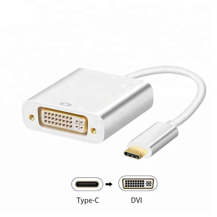USB C to DVI Adapter 2K 60Hz Video Output, Type-C Video Converter with DVI, Type-C to DVI Converter for New MacBook, ChromeBook and Surface connected HDTV, Monitors and Projectors etc.