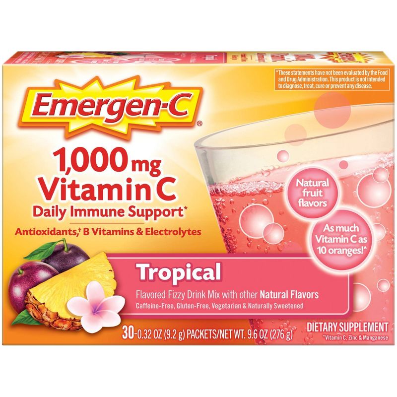 Emergen-C Dietary Supplement Drink Mix - Tropical - 30ct