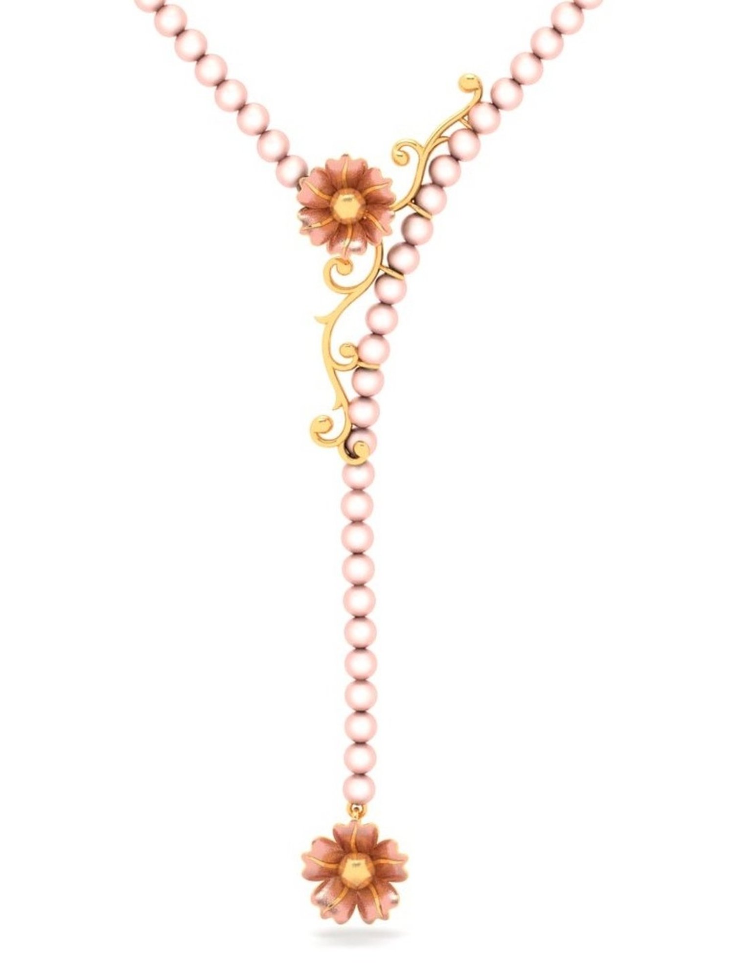 P.C. Chandra Jewellers 14k Yellow Gold Floral Design Necklace