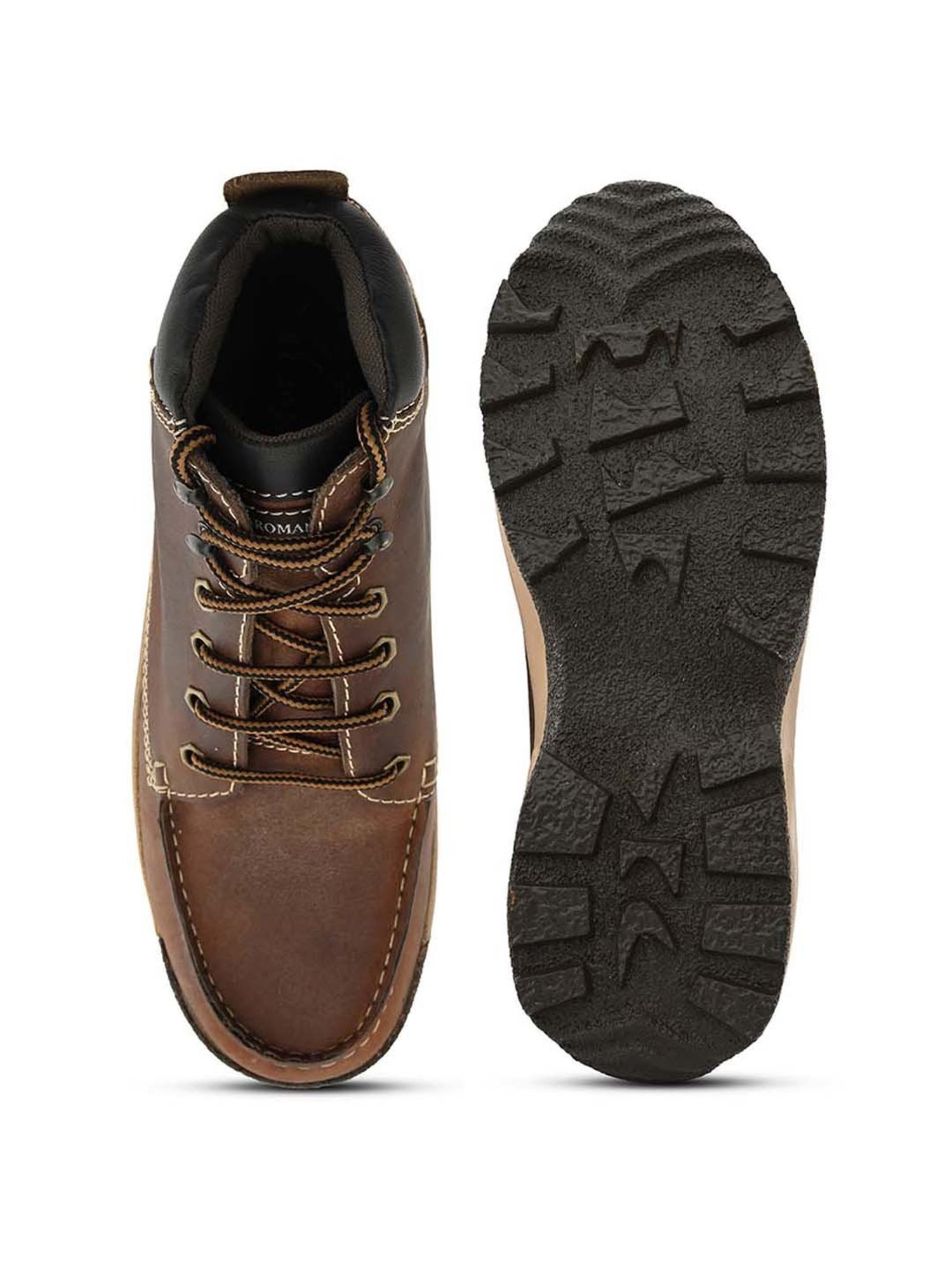 Carlo Romano Men's Brown Derby Boots