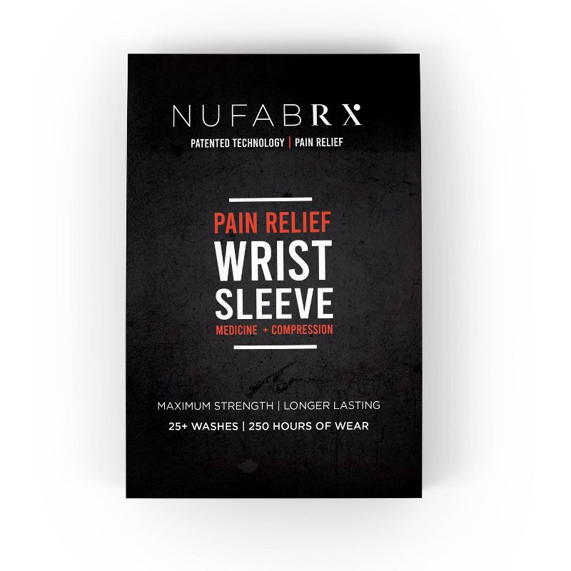Nufabrx Maximum Strength Compression and Pain Relief Wrist Sleeve - Black