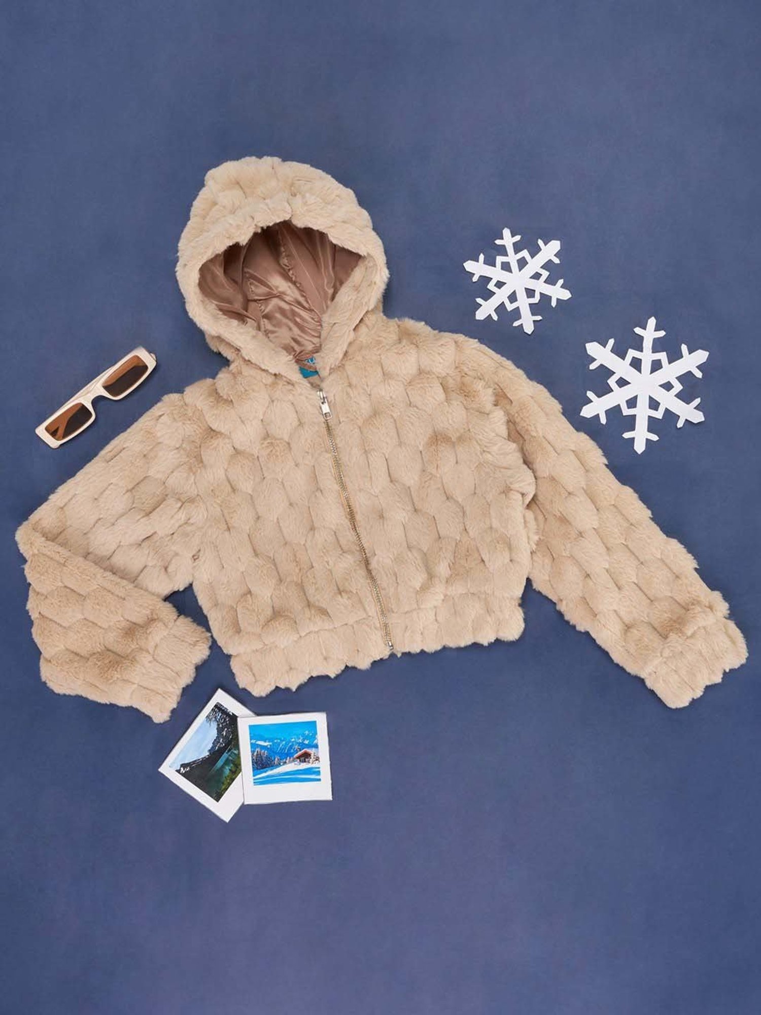 YU by Pantaloons Kids Beige Regular Fit Full Sleeves Jacket