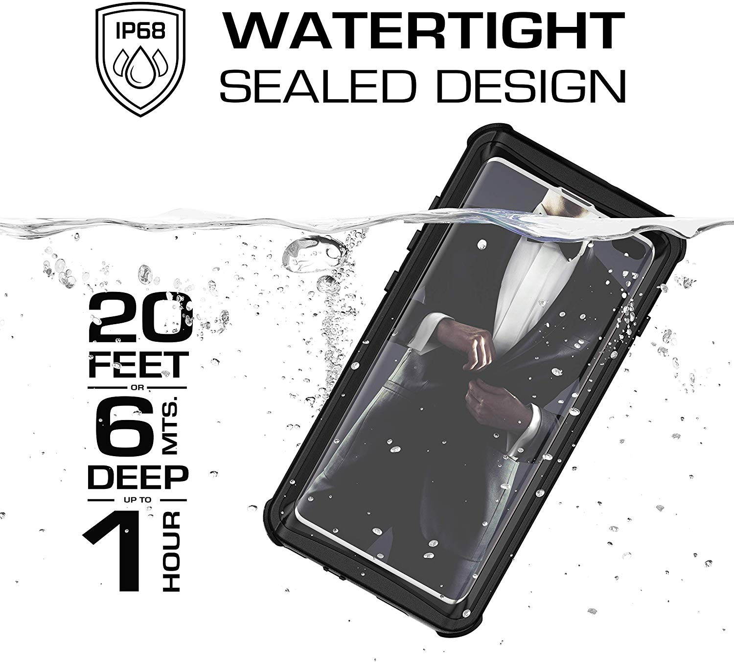Ghostek Nautical Galaxy S10e Waterproof Case with Screen Protector Super Heavy Duty Protection Rugged Shockproof Full Body Underwater Watertight Seal Cover for 2019 Galaxy S10e (5.8 Inch) - (Black)
