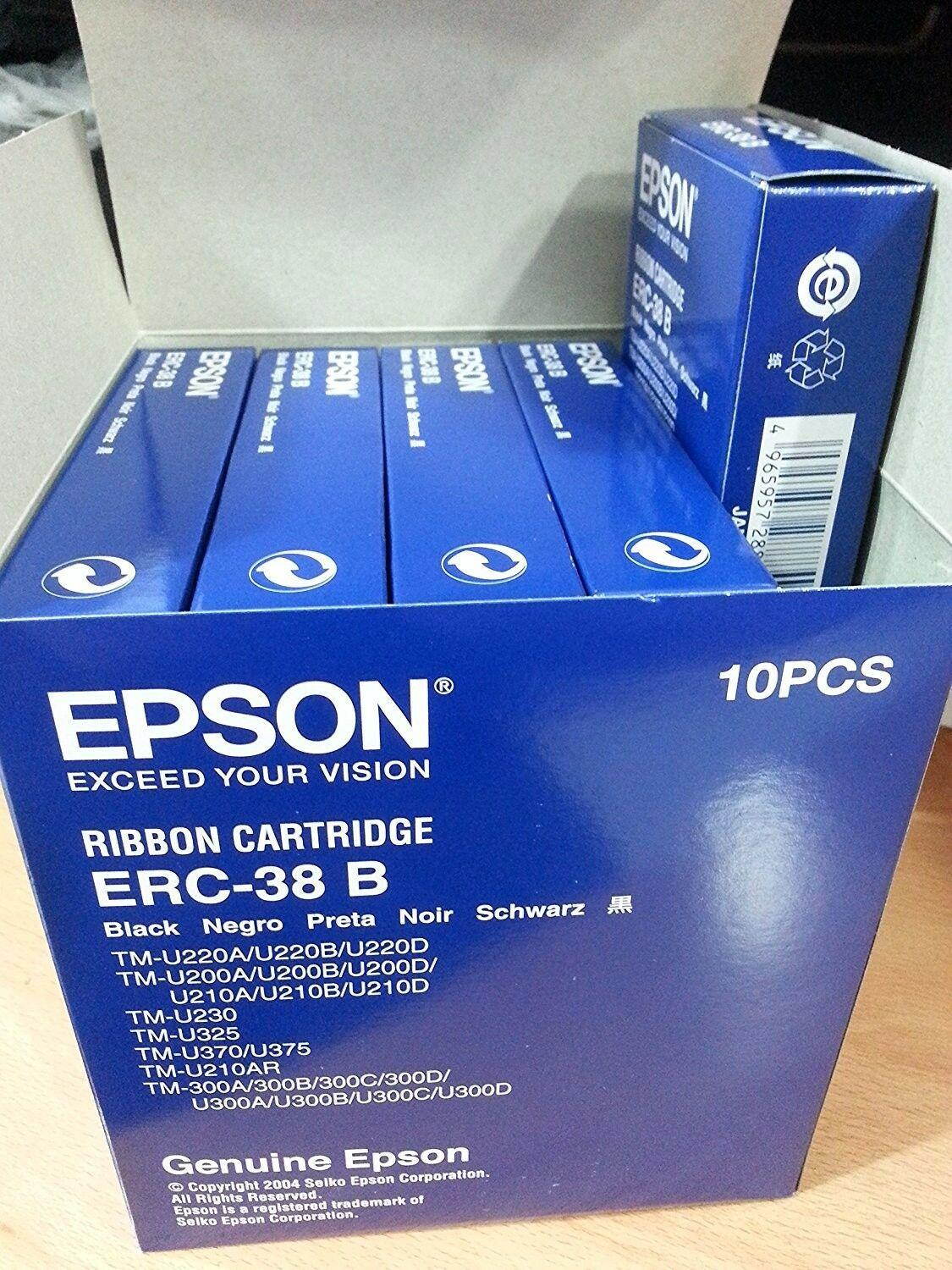 10 Genuine Christoph ERC-38B Black Printer Ribbon Cartridges