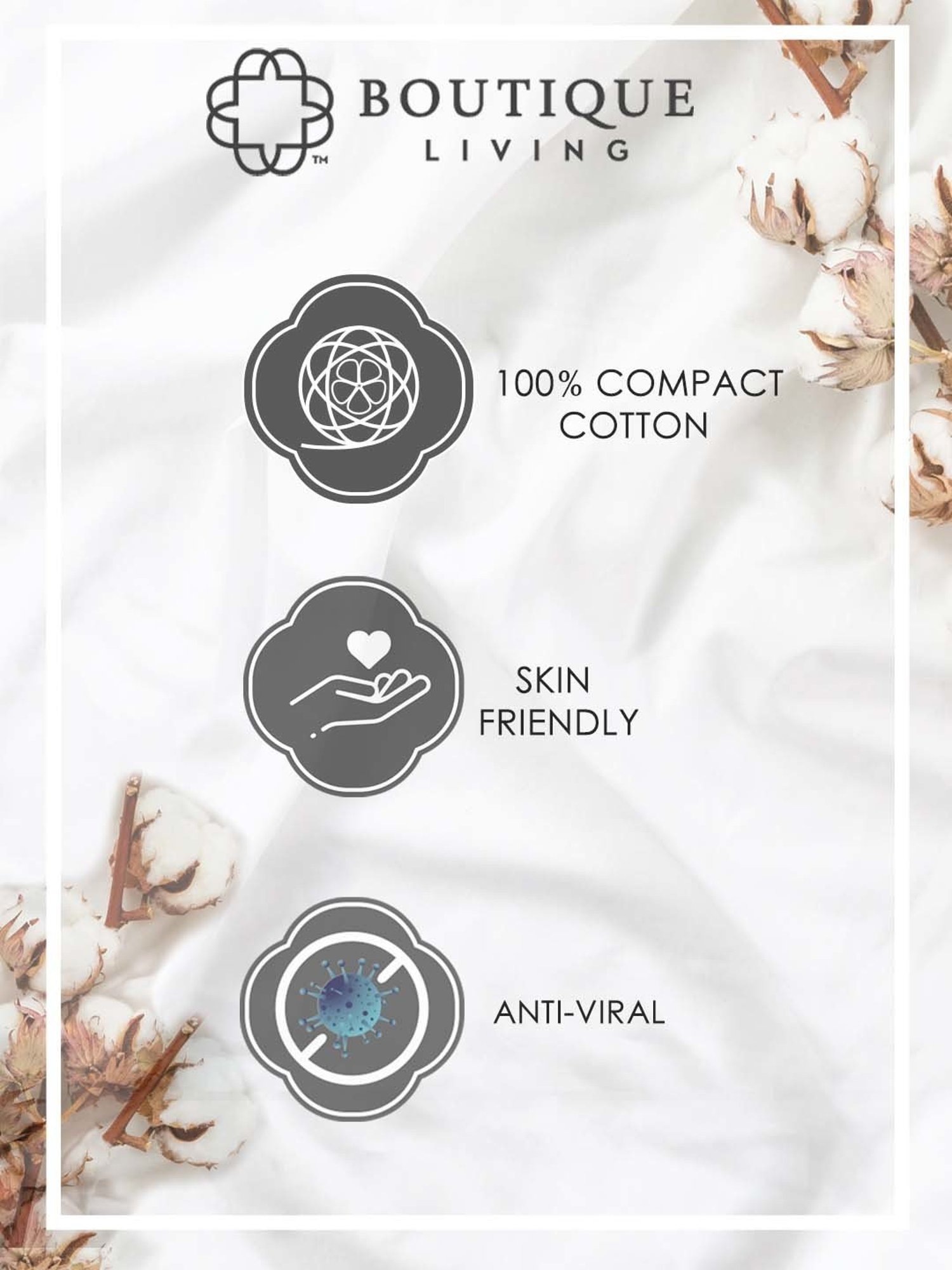 Boutique Living Baltic Brown Cotton 224 TC King Flat Bed Sheet With 2 Pillow Covers