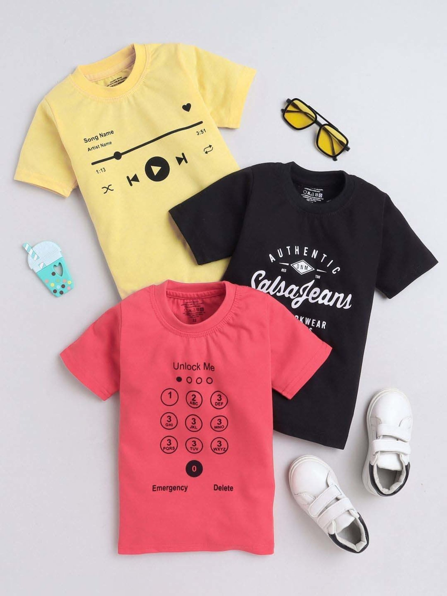 Fourfolds Unisex Multicolor Printed T-Shirt