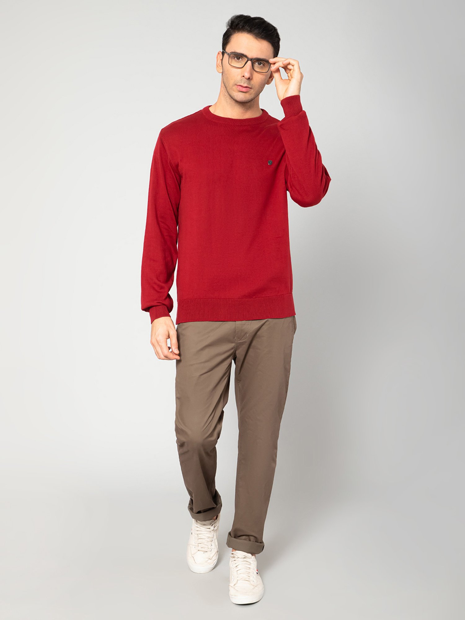 Cantabil Red Regular Fit Sweater