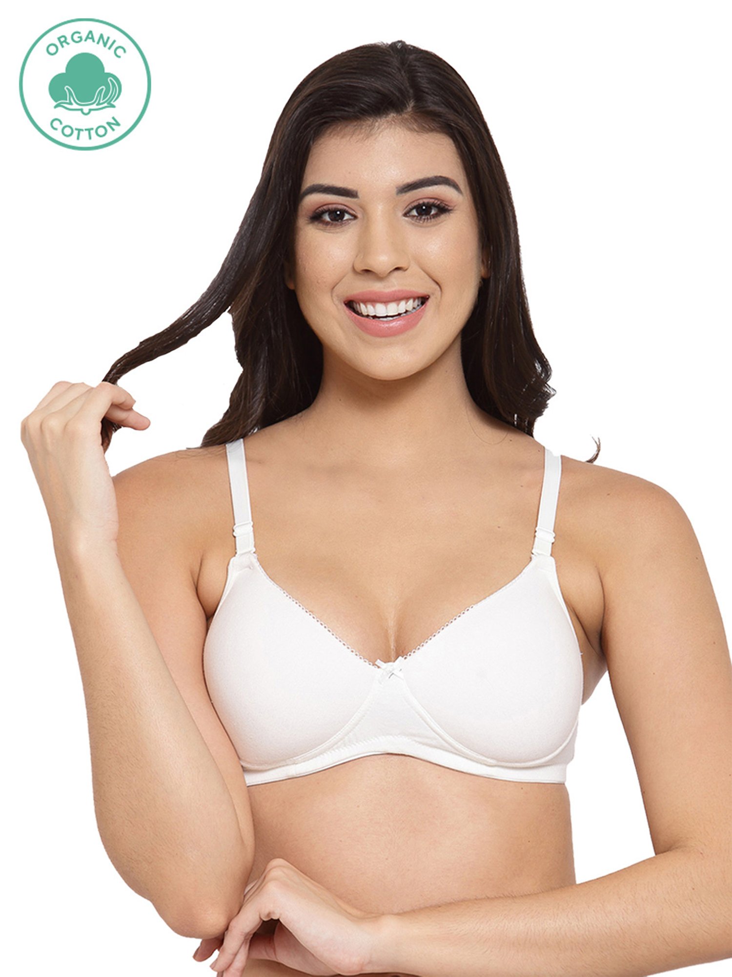 Inner Sense White & Pink Full Coverage T-Shirt Bra - Pack of 3