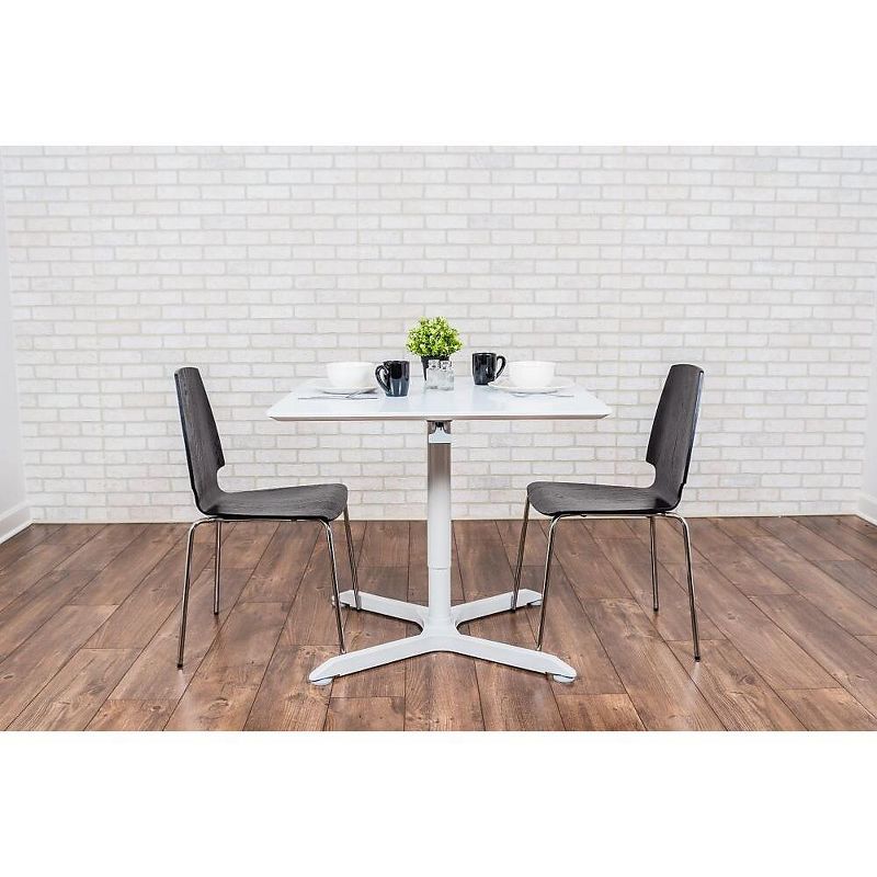 Luxor 32 Square Height Adjustable Caf'e Table, White LX-PNADJ-32SQ