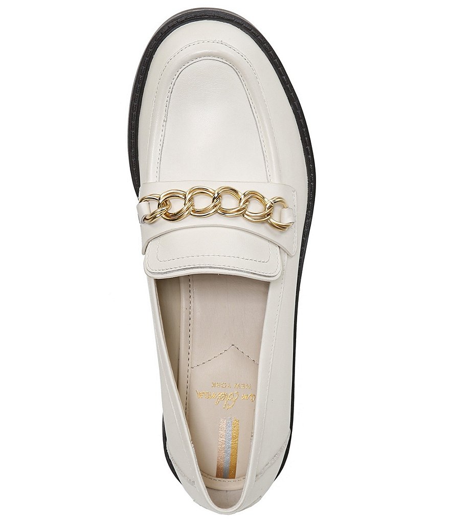 Sam Edelman Taelor Leather Almond Toe Chain Detail Loafers