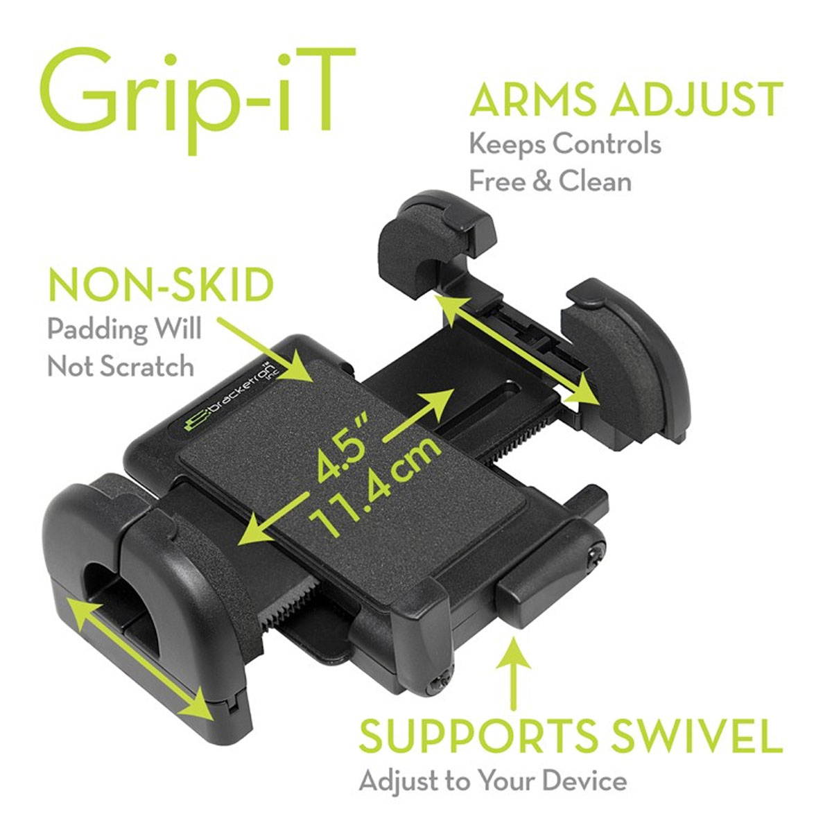 Bracketron Adjustable Rotating Air Vent Mount, 9 in. Black  Plastic PHV200BL