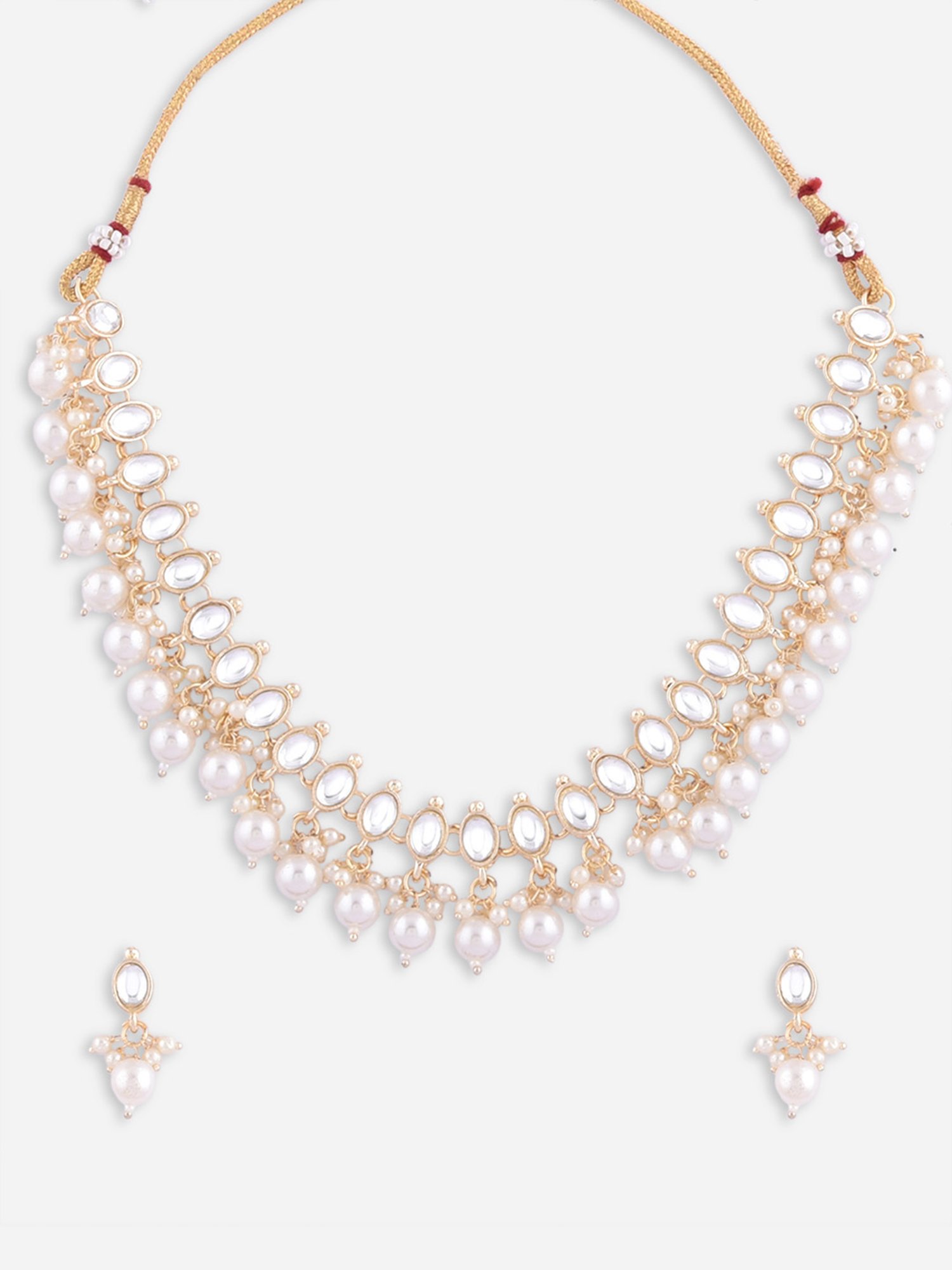 Fida Ethnic White Jewellery Set