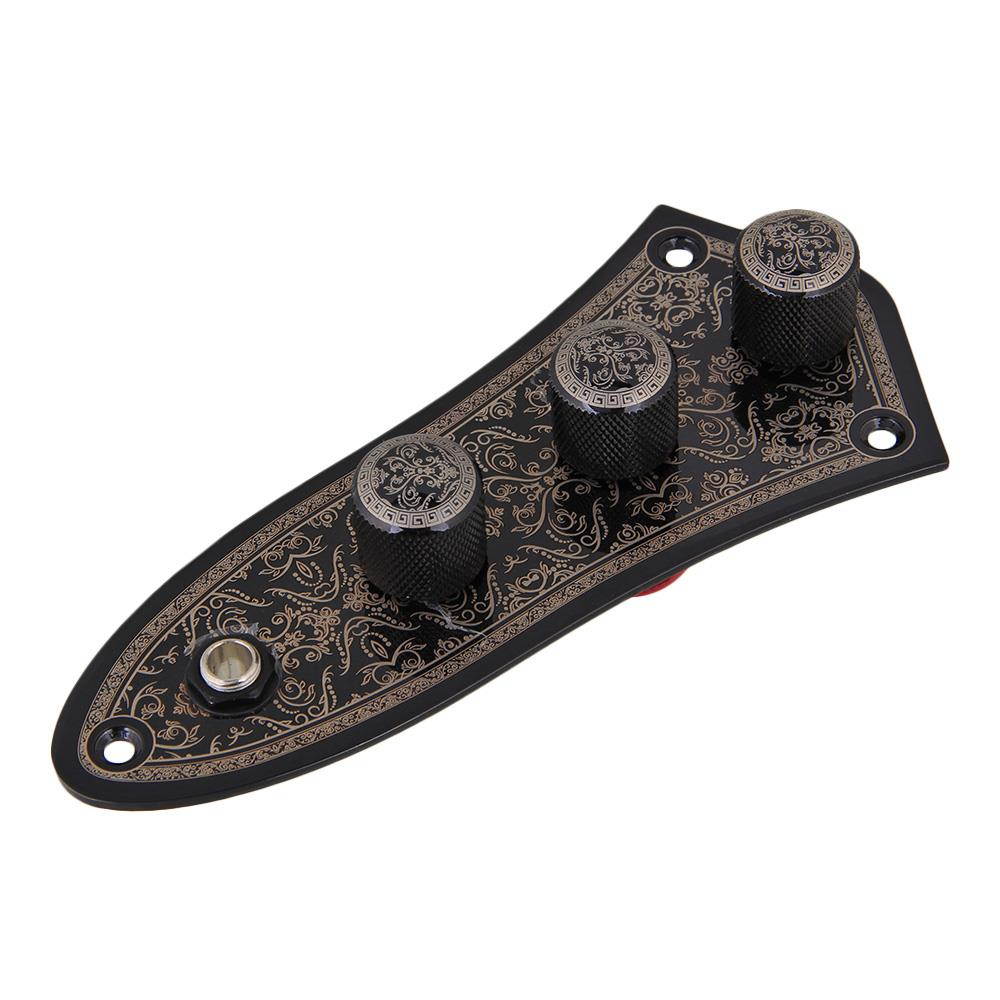 BQLZR Pre Wired Loaded Bass Control Plate with Switch Knobs for JB Bass