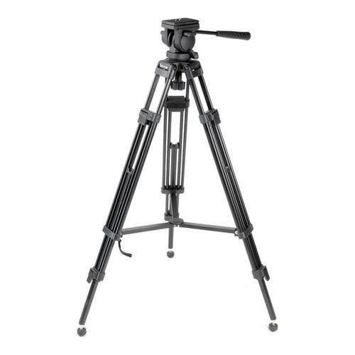 Bescor TH-770 3-section Aluminum Tripod with 65mm Ball Base Fluid Head - Black