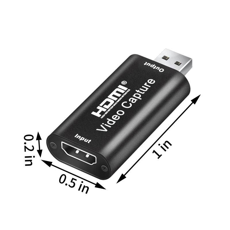 Audio Video Capture Card HDMI to USB, Full HD 1080p 30fps USB 2.0 - Record Directly to Computer for Gaming, Streaming, Teaching, Video Conference or Live Broadcasting
