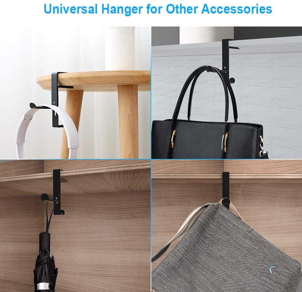 Headset Hook Holder Headphone Hanger, Aigrous Universal PC Gaming Headset Hanger Mount Earphone Stand Adjustable Desk Clamp USB Cable Earbuds Hook Organizer for Apple Watch Headphone