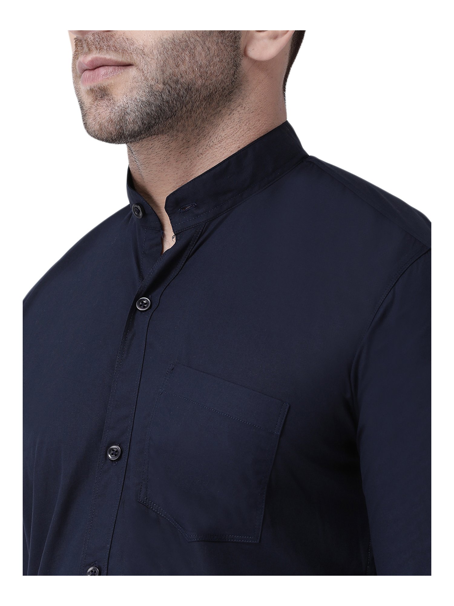 Hang Up Navy Cotton Slim Fit Shirt