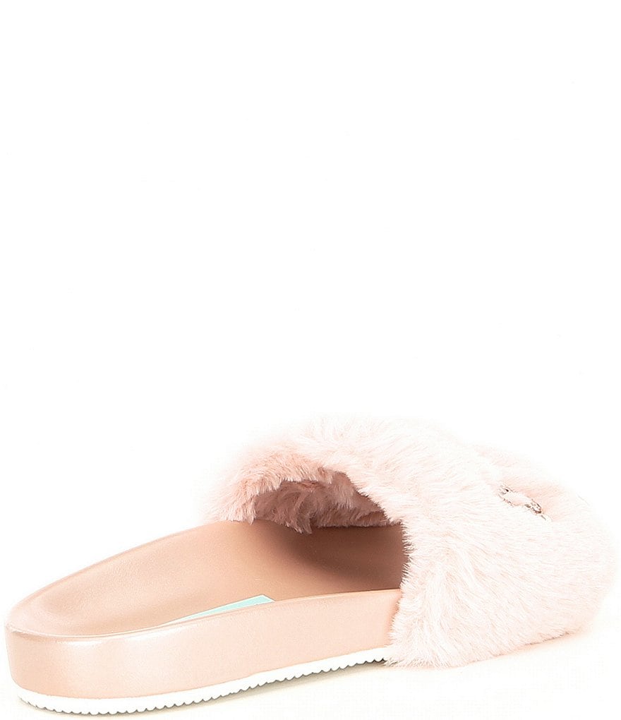 Blue by Betsey Johnson Lori Bridesmaid Faux-Fur Slides