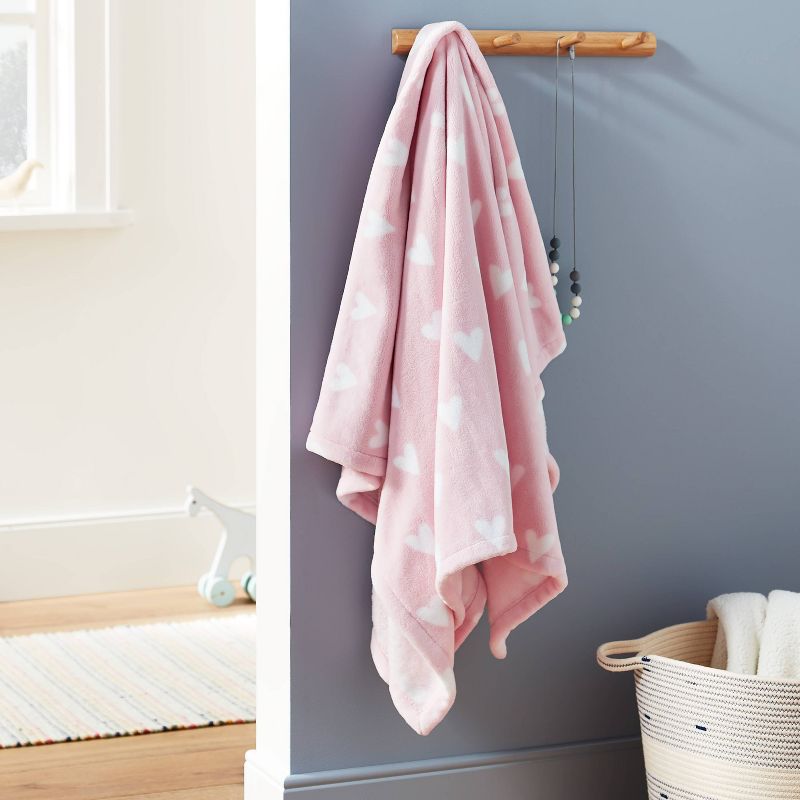 Toddler Bed Plush Blanket - Cloud Island™ Pink Heart