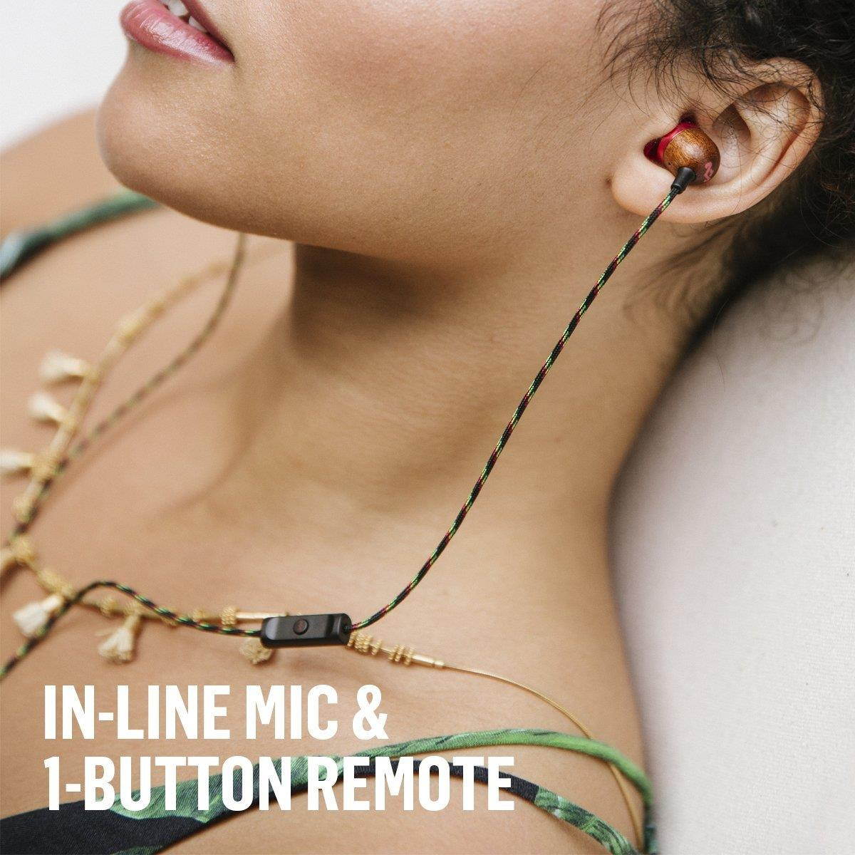 House Of Marley Smile Jamaica In-Ear Wired Headphones with Mic, Rasta, EM-JE041-RA