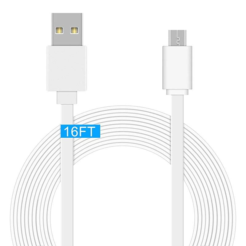 Extension Power Cable for Wyze Cam Pan WyzeCam Kasa Cam YI Dome Home Camera Furbo Dog NestCam Indoor Blink Netvue Durable Charging Flat Cable for Home Security Camera