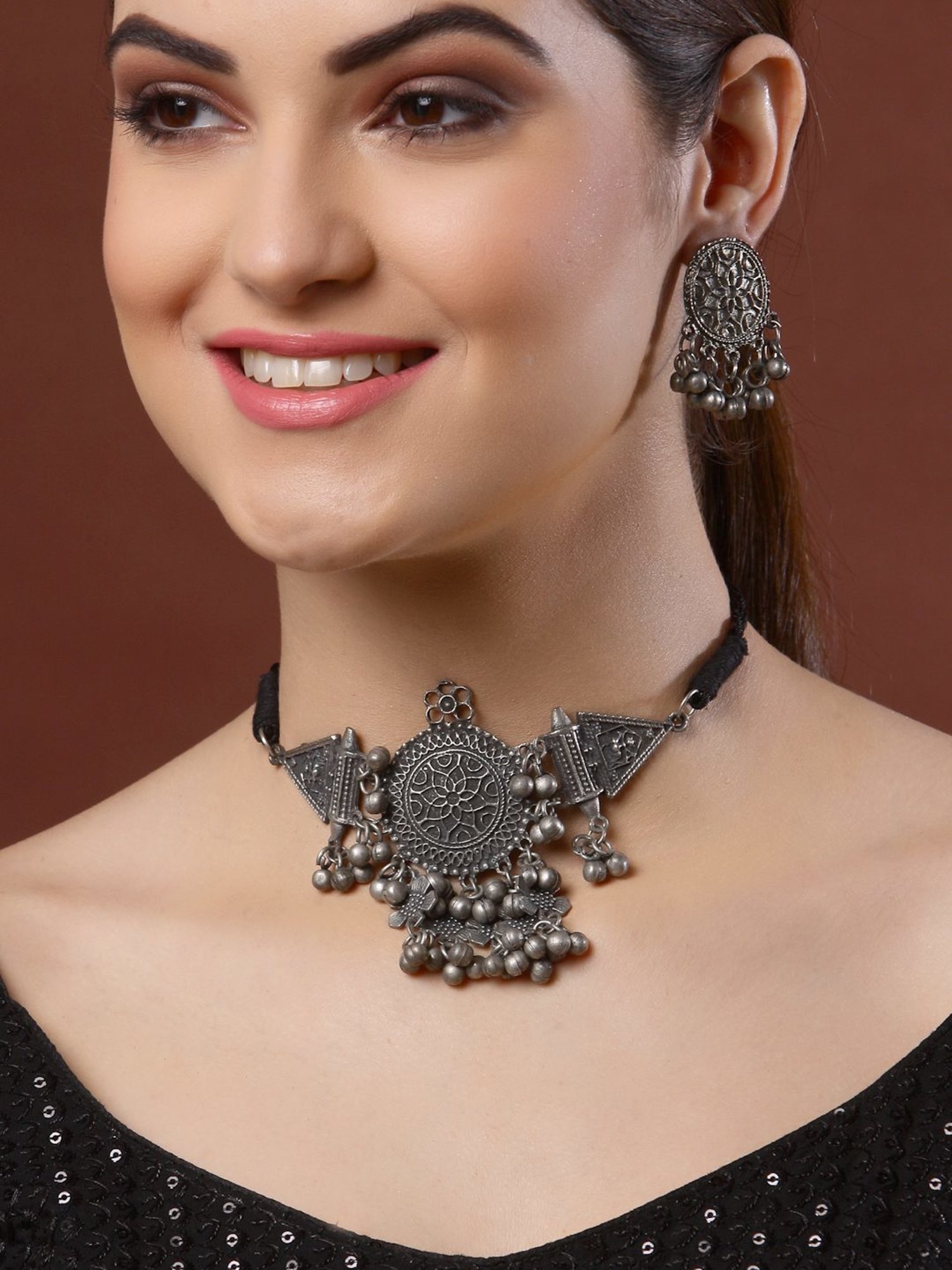 Bold By Priyaasi Men's Stylish Silver-Plated Dumbbell Pendant on a Trendy Chain