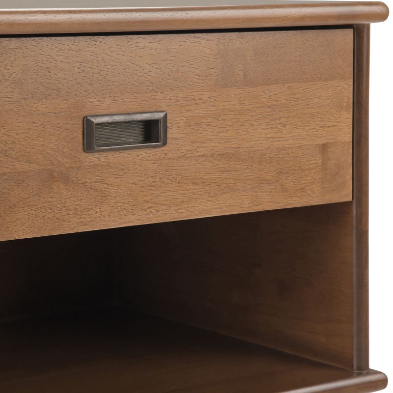 24" Tierney Solid Hardwood Mid Century Nightstand Medium Saddle Brown - WyndenHall