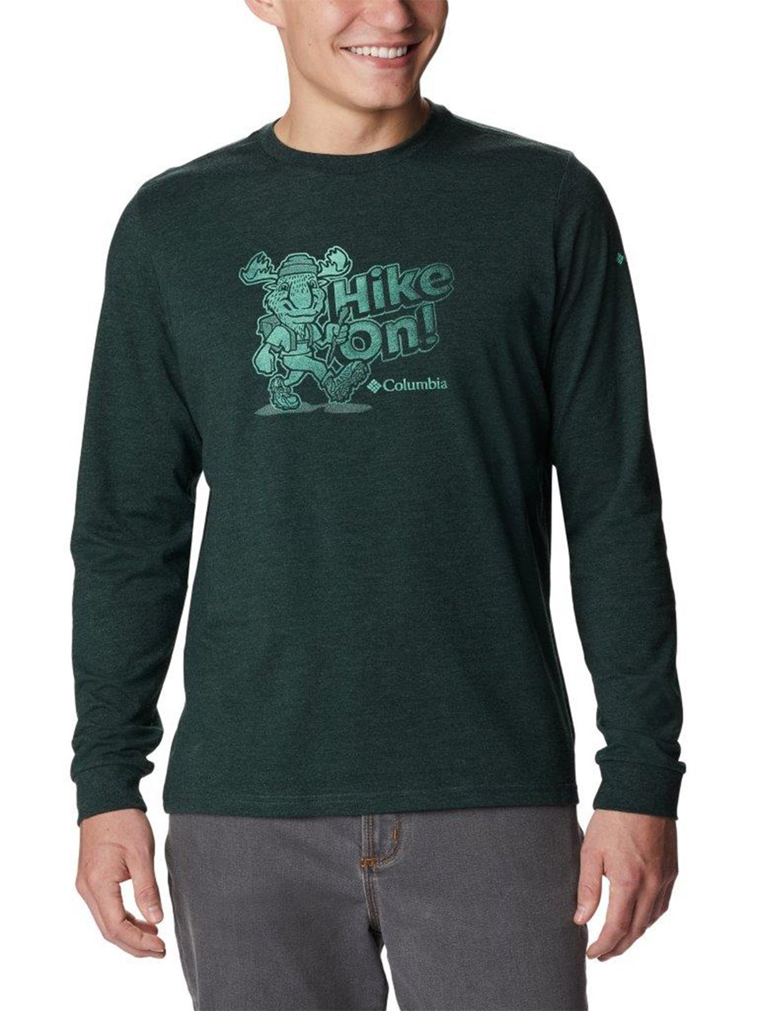 Columbia Men Green Apres Lifestyle Graphic Long Sleeve T-Shirt