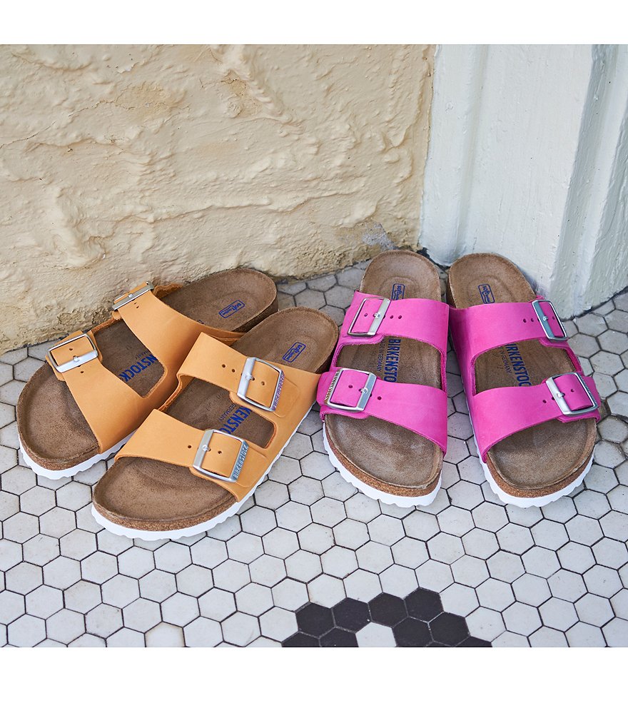 Birkenstock Women's Arizona Soft Footbed Nubuck Suede Double Buckle Sandals