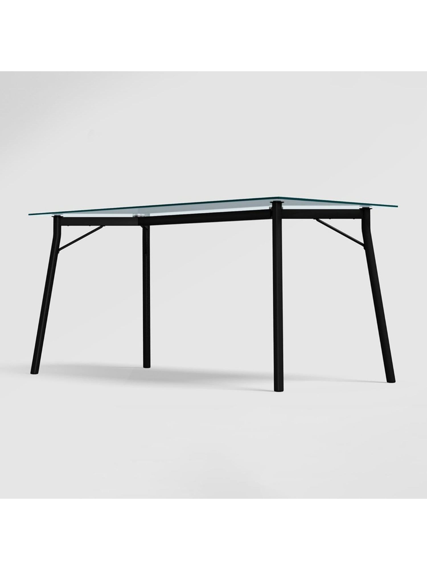 Godrej Interio Silica Black Metal 6 Seater Rectangular Dining Table