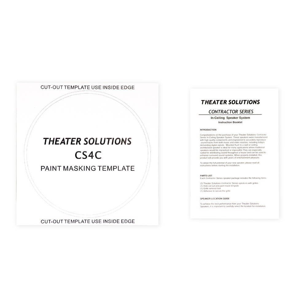Theater Solutions CS4C In Ceiling Speakers Surround Sound Home Theater 4 Pair Pack 4CS4C