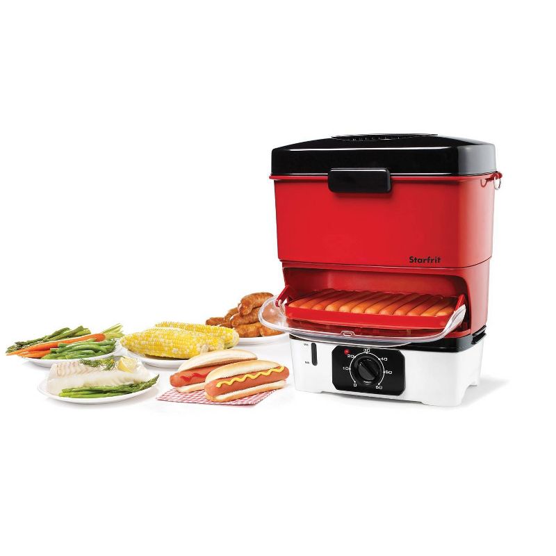 StarFrit Electric Hot Dog Steamer - Red