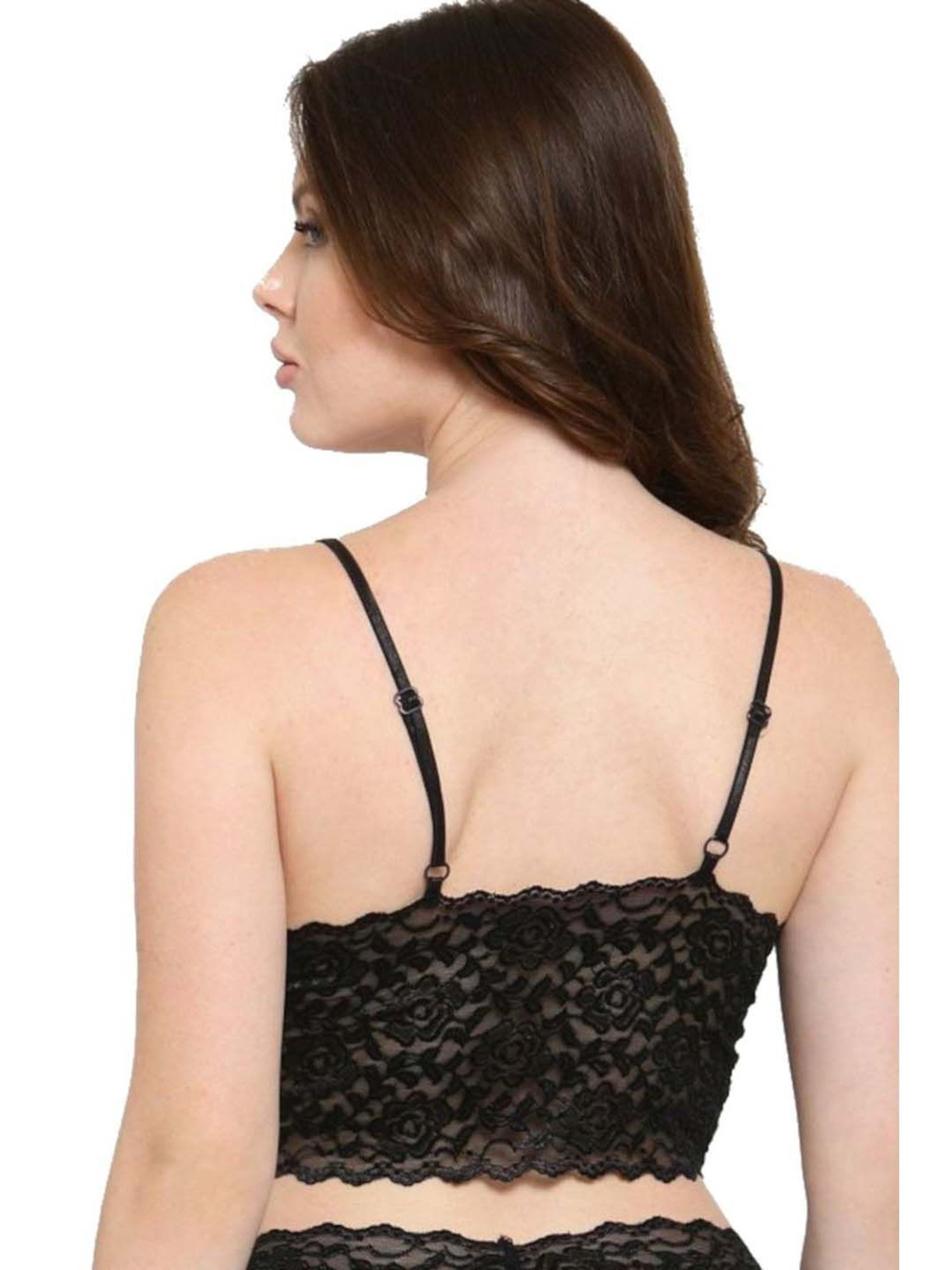 N-Gal Black & Red Lace Work Bralette Bras - Pack Of 2