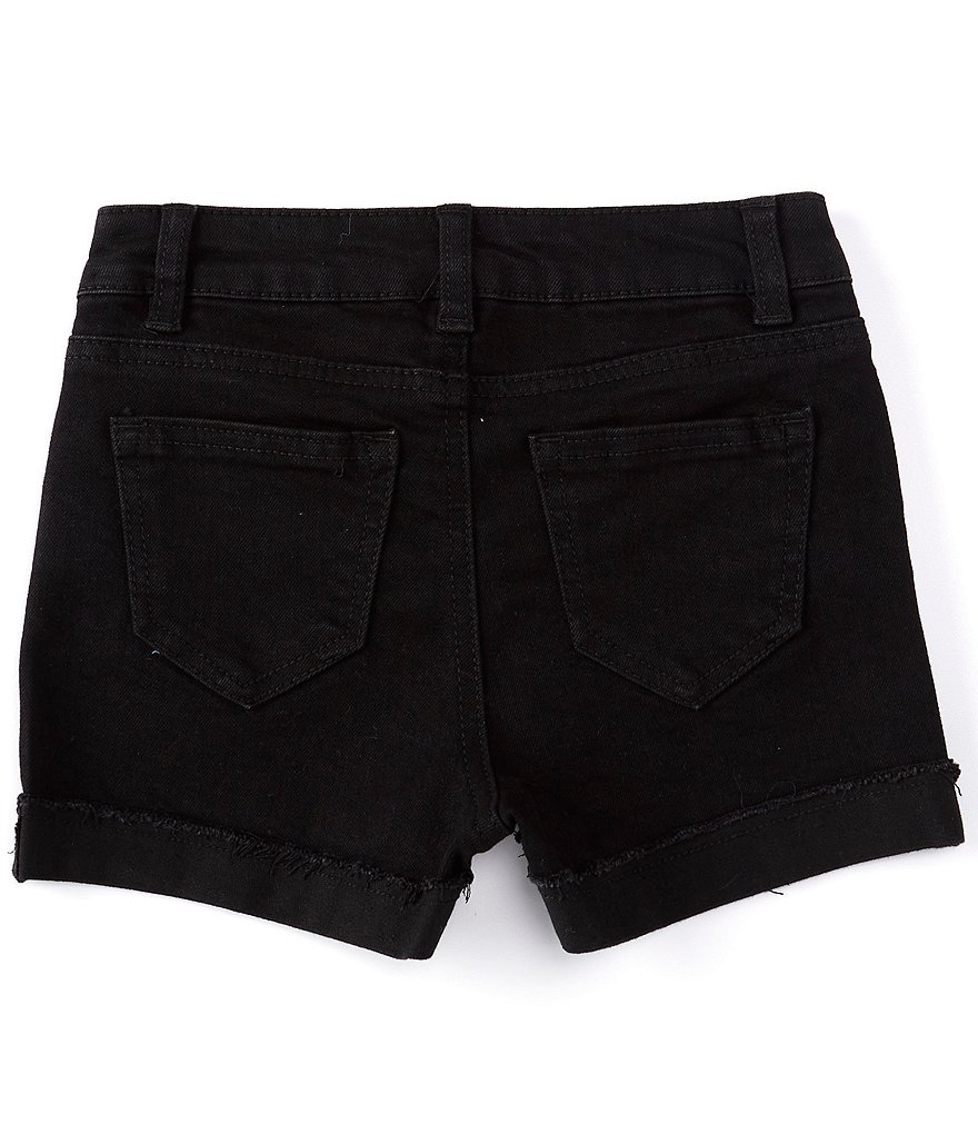 Copper Key Big Girls 7-16 High Waisted Button Front Frayed Hem Denim Shorts