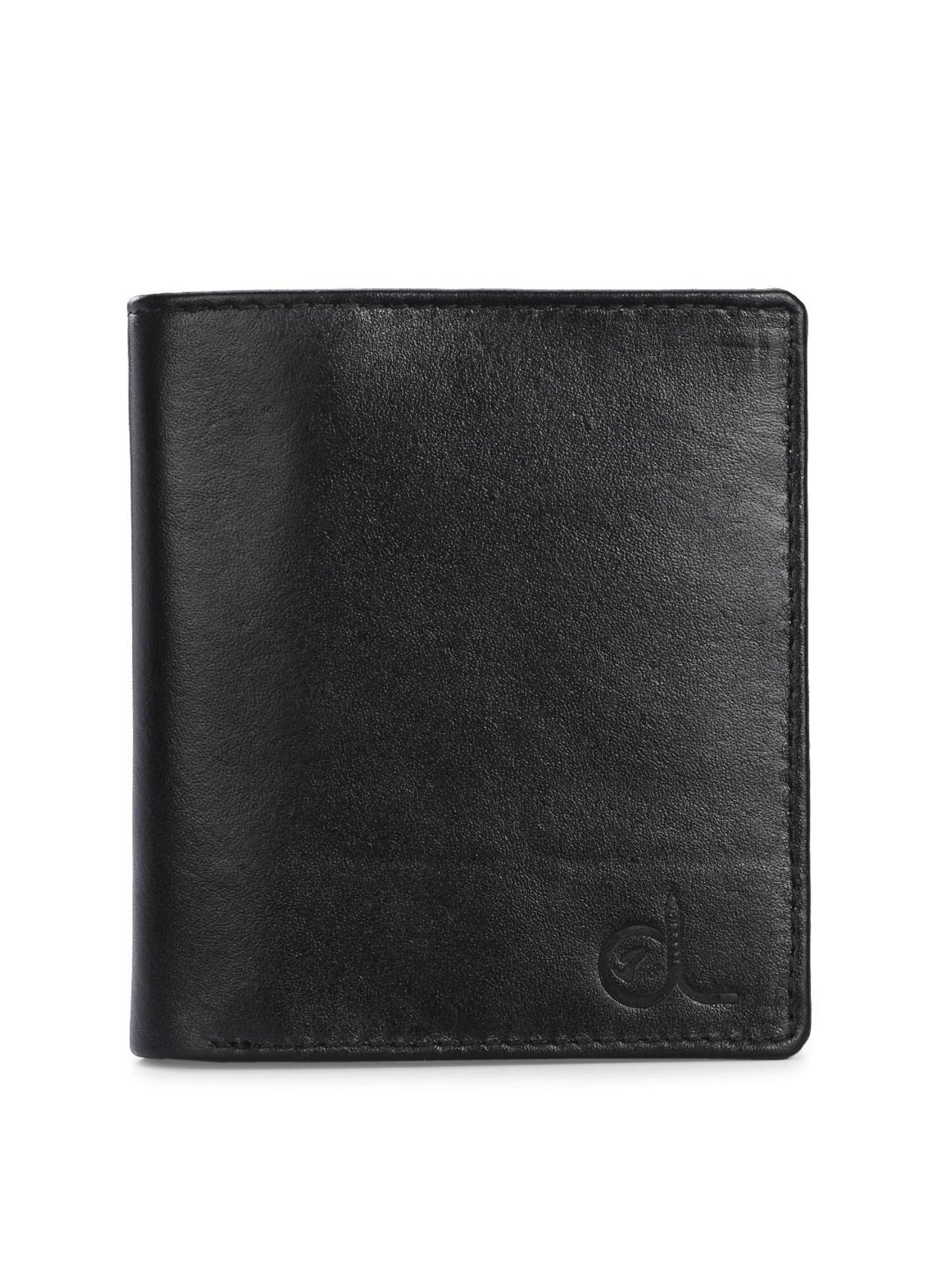 Clog London Black Leather Small Bi-Fold Wallet for Men
