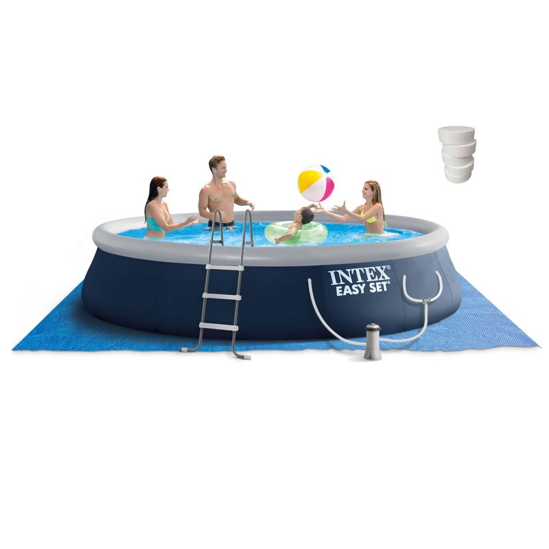 Intex 18ft x 48in Easy Set Above Ground Pool with Pump & Krill Automatic Vacuum