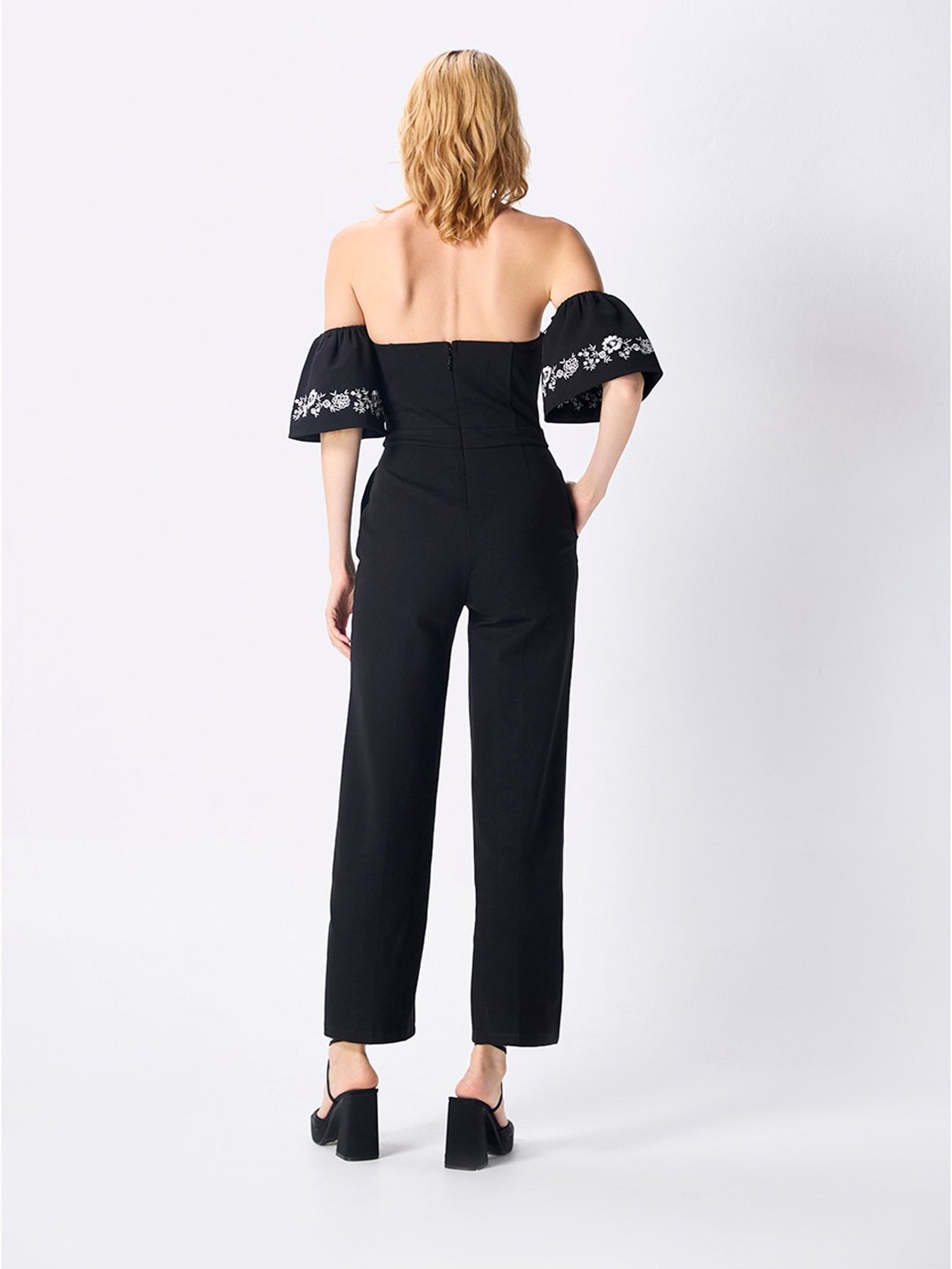 Cover Story Black Embroidered Jumpsuit