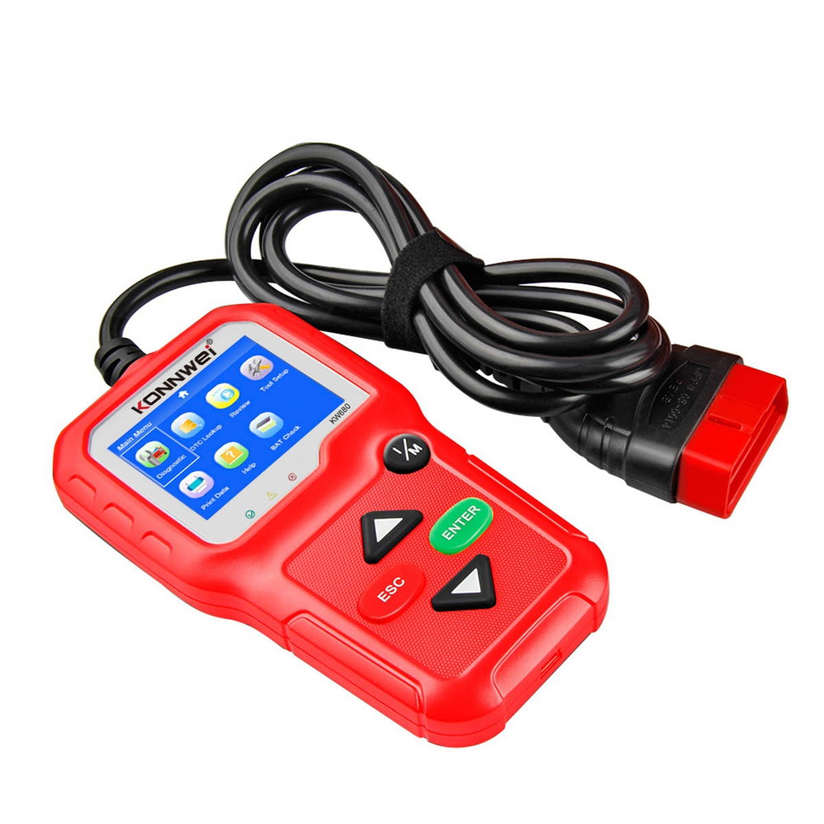 KONNWEI KW680 OBD2 Car Diagnostic Scanner Tool EOBD Engine Fault Automobile Computer Diagnosis Instrument Red/Balck Red