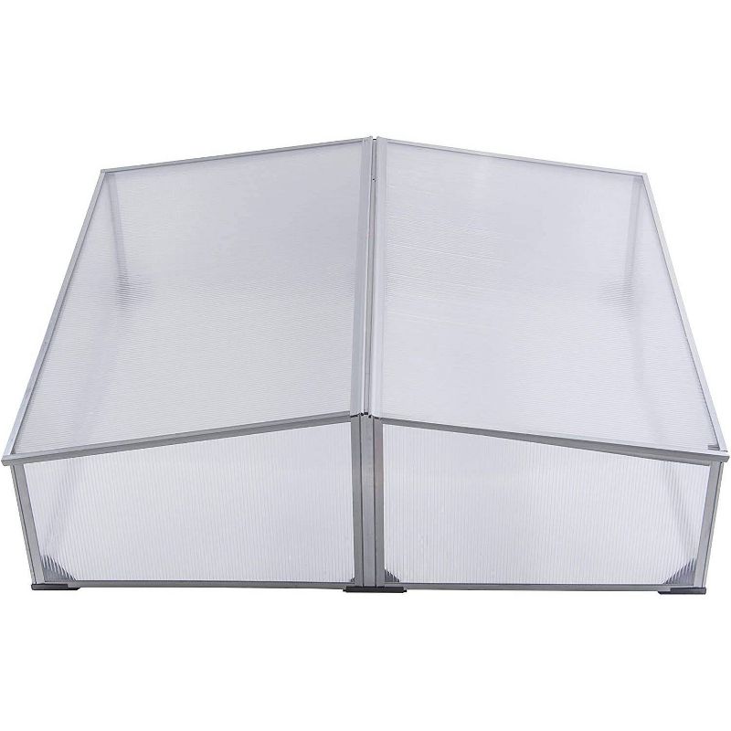 Ogrow 39" Easy to Assemble  Square Aluminum Cold Frame Greenhouse for Herbs, Vegetables or Flowers
