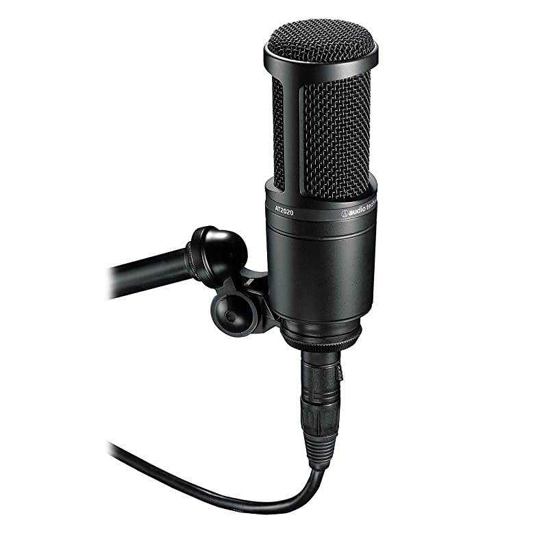 AT2020 Cardioid Condenser Studio XLR Microphone Black Ideal for ProjectHome Studio Applications