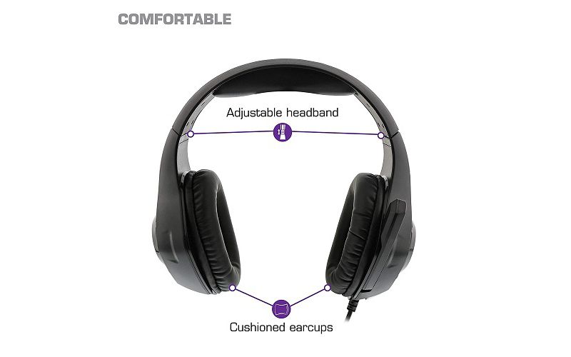 Nyko Core 80801 Wired Gaming Headset - 40mm Driver Stereo Speakers - Omni-directional retractable microphone - Inline mute & volume controls