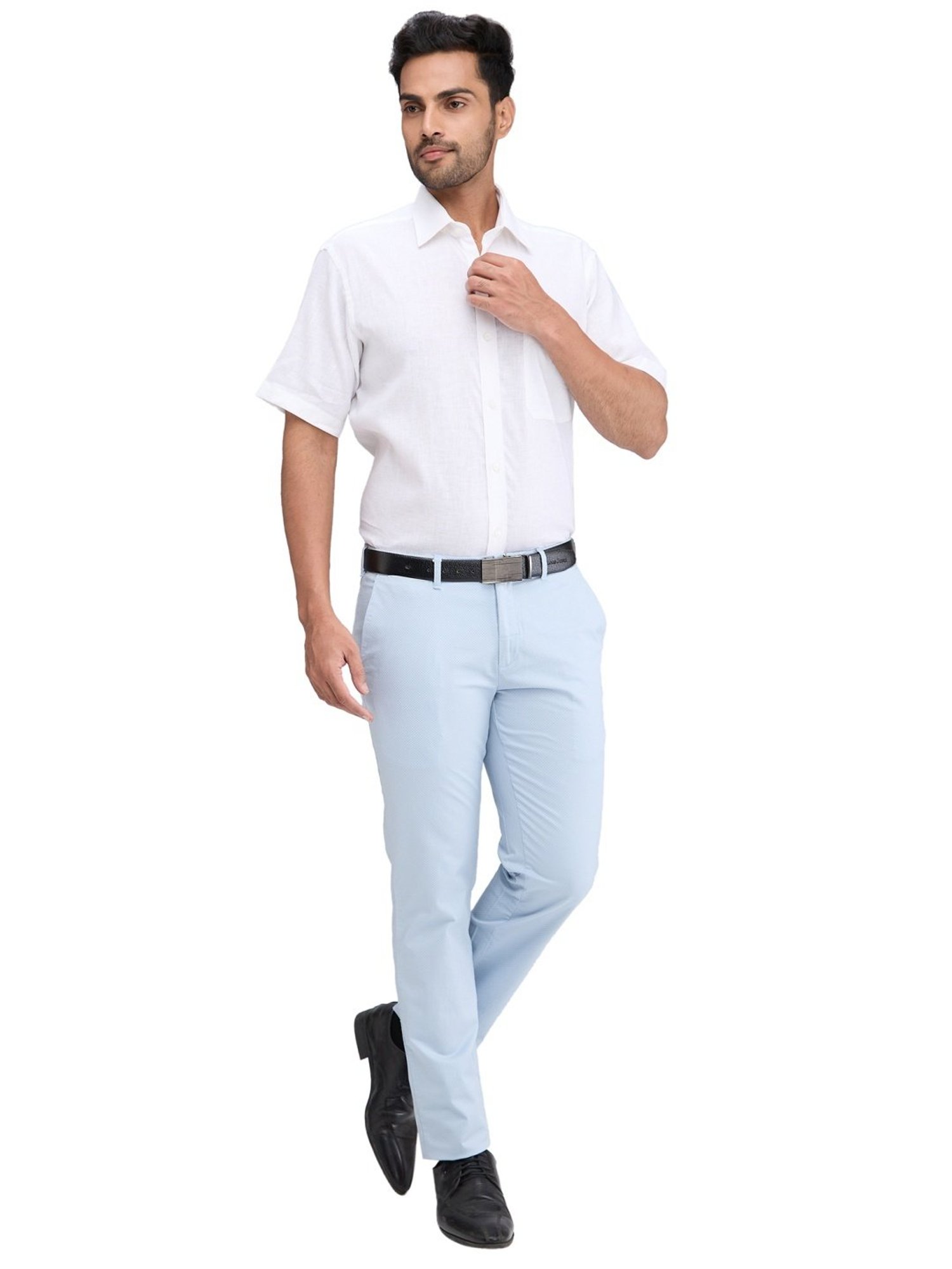 Arrow Navy Regular Fit Trousers