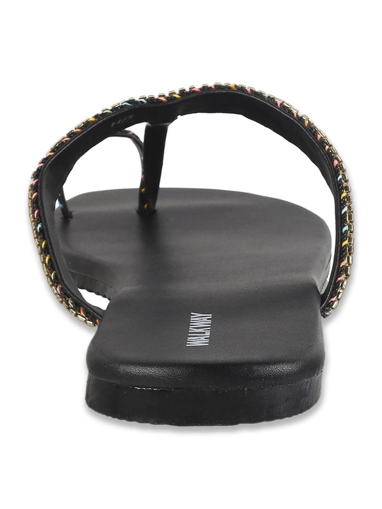 Walkway Women's Black Toe Ring Sandals