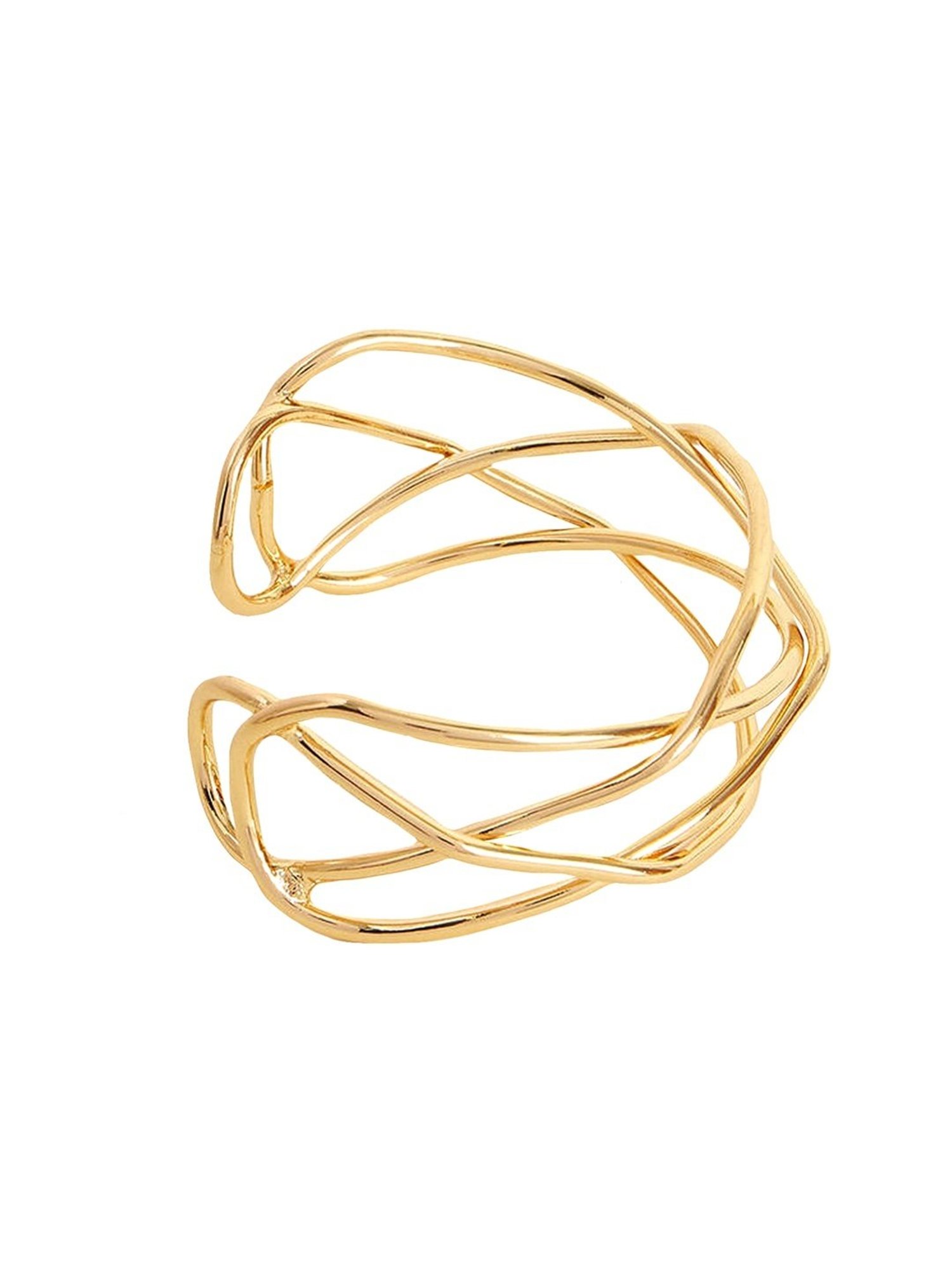 Accessorize London Gold Woven Metal Cuff Bracelet