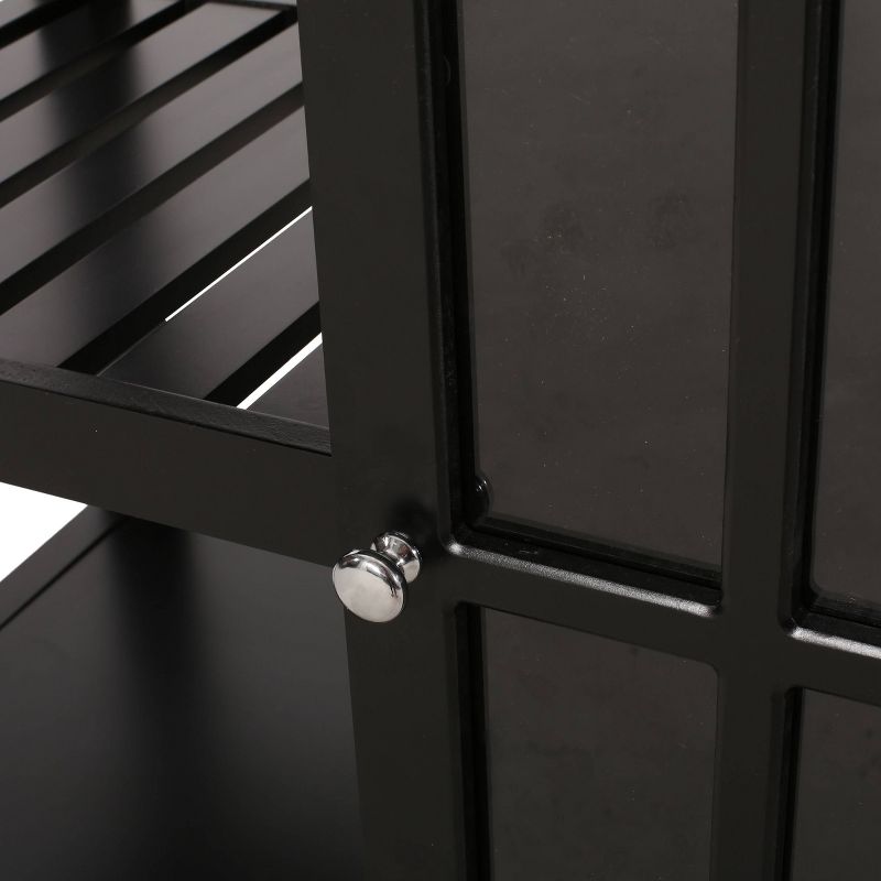 Byway Contemporary Kitchen Cart with Wheels Black/Natural - Christopher Knight Home