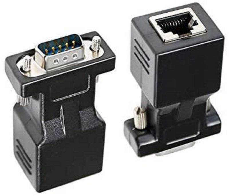 DB9 to RJ45 Serial Adapter RS232 Male to RJ-45 Female Ethernet Converter Compatible with Standard 9 Pin RS-232 Devices ,DB9 Male to RJ45 Adapter DB9 RS232 Male 9-pin Serial Port to RJ45 Female