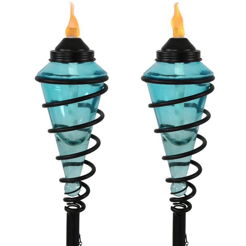5.5" Petite Lantern Metal Table Torch Black - TIKI